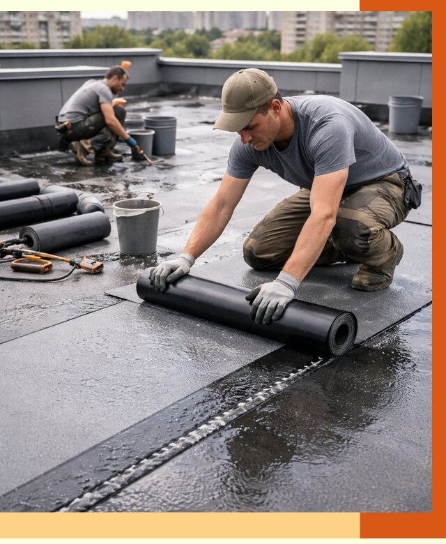 Гидроизоляция плоской кровли в Инте от 4564 руб./м2 — профессионально | ТепломастерИнт