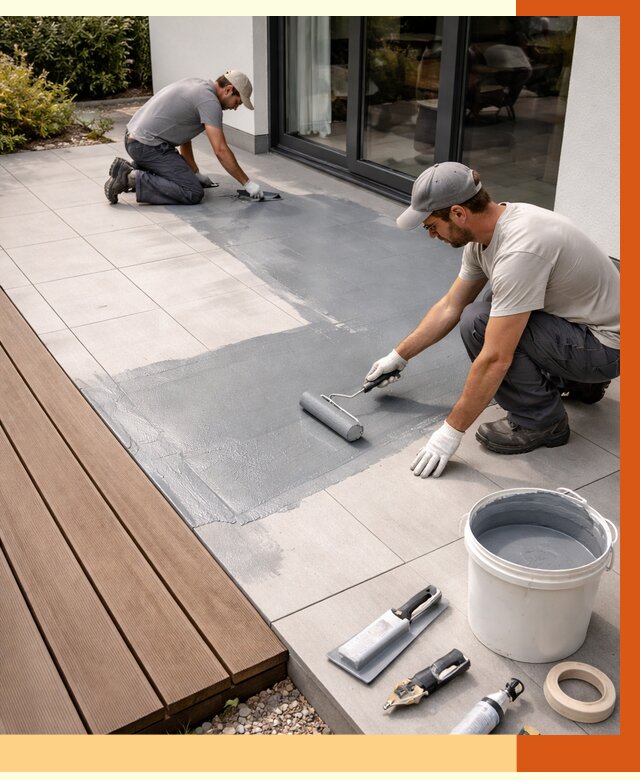 Гидроизоляция террасы в Инте под ключ от 7607 руб./м² | ТепломастерИнт