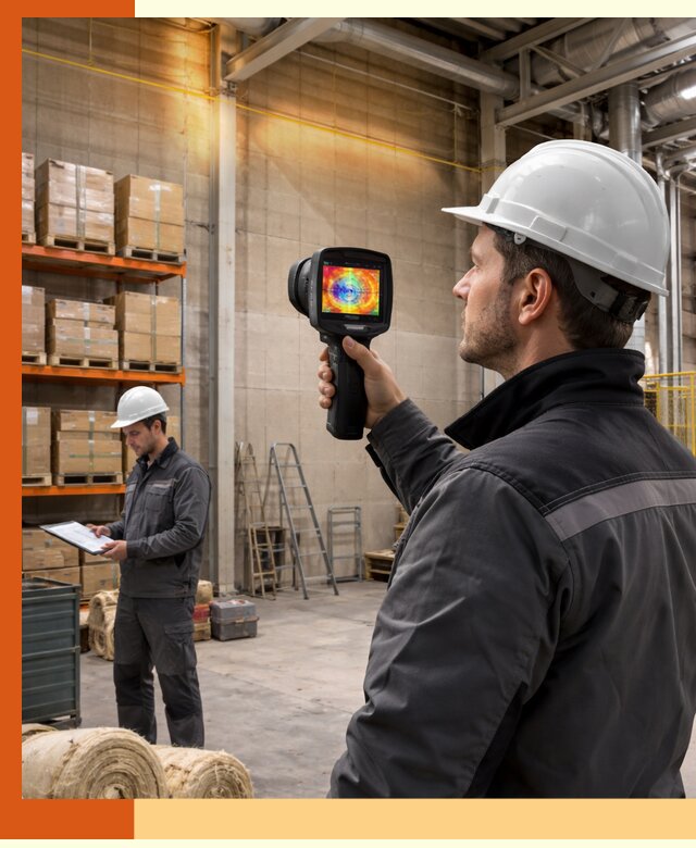 Тепловизионное обследование склада и выявление утечек в Инте