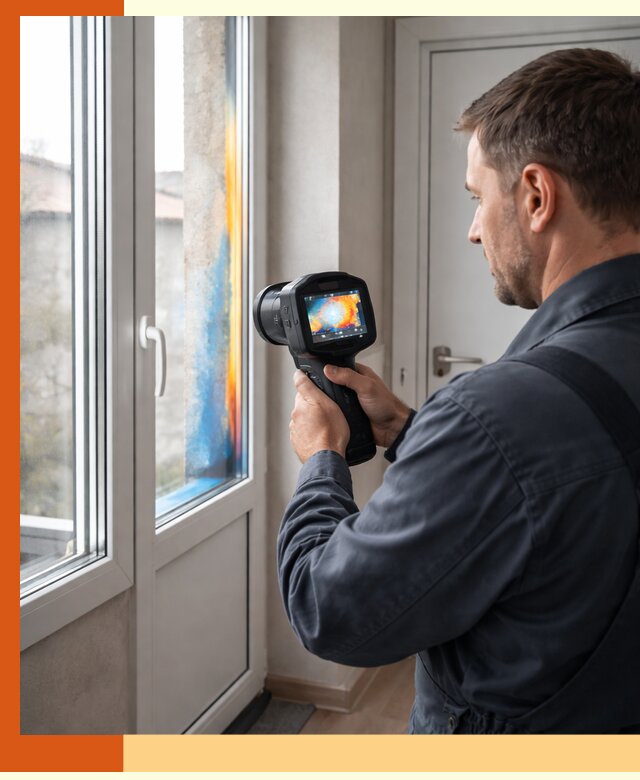 Тепловизионное обследование окон и дверей в Инте
