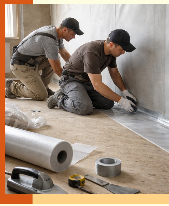 Монтаж пароизоляции для дома и помещений в Инте