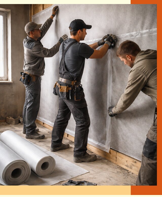 Монтаж ветроизоляции в Инте от 4564 руб./м2 — профессионально | ТепломастерИнт