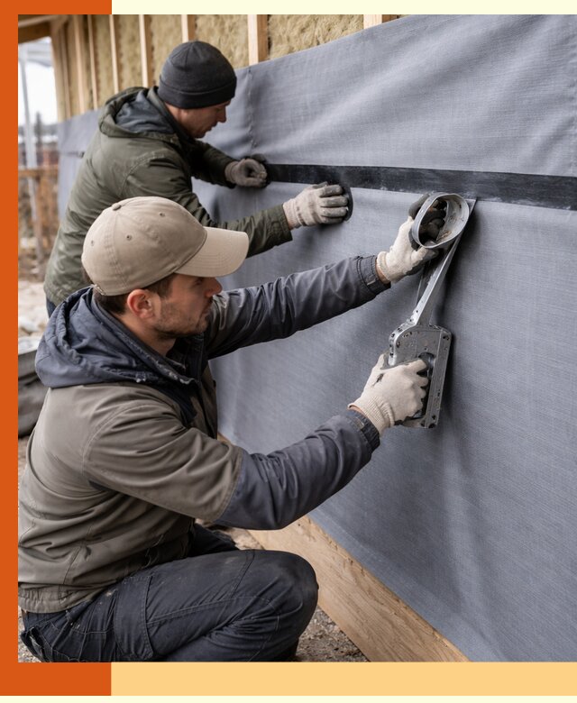 Монтаж ветроизоляции зданий и конструкций в Инте